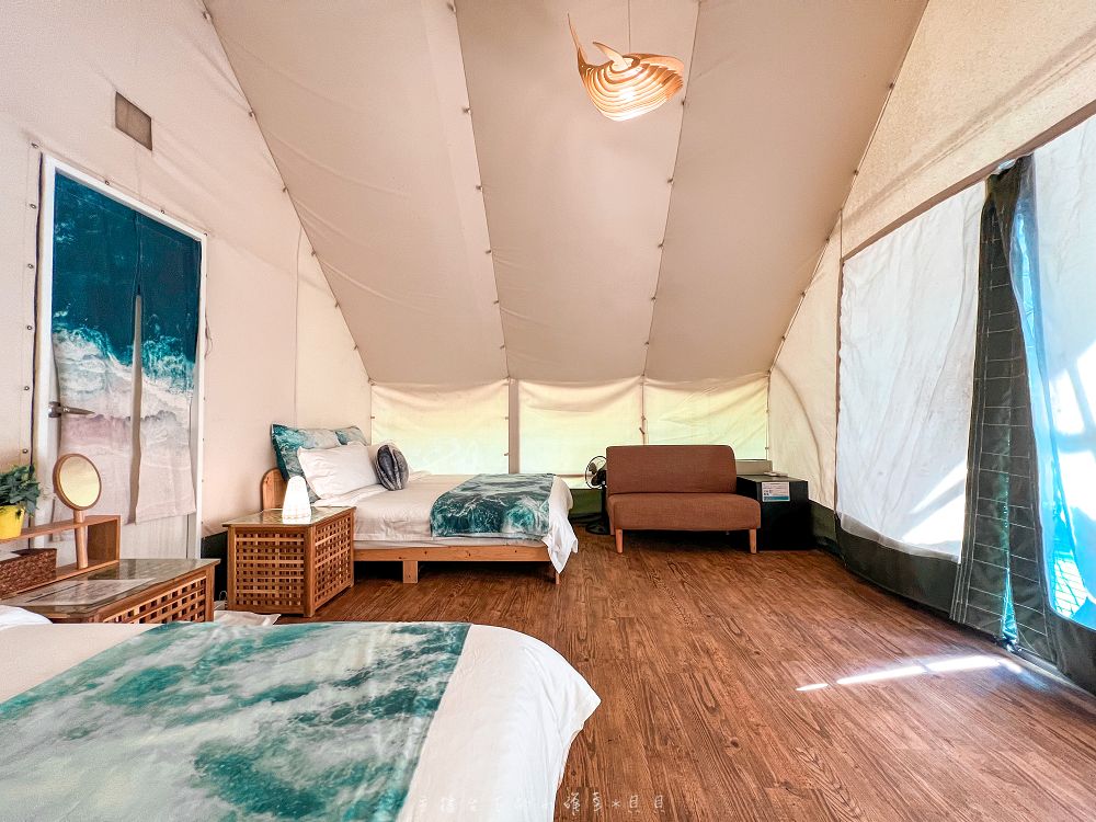 台中豪華露營向海那漾帳內有廁所獨立衛浴冷氣全包式露營體驗